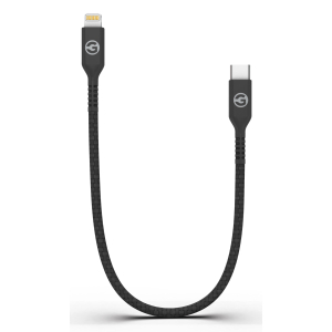 Lightning to USB C Braided Cable 1 ft Black