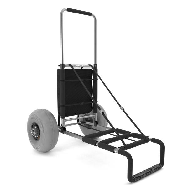 Galvanox-Balloon-Wheel-Beach-Cart-Silver-Black-GLVHT09SL