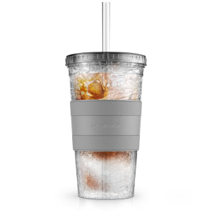 Galvanox Freezable Iced Coffee Cup with Lid and Straw - Smoke (16oz)