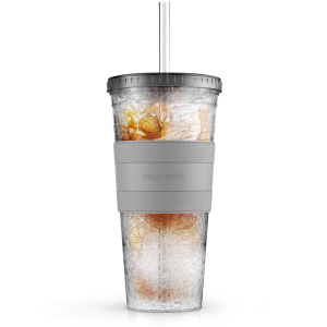 Galvanox Freezable Iced Coffee Cup with Lid and Straw - Smoke (20oz)