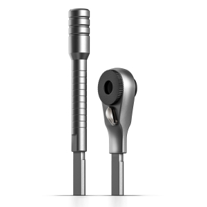 Galvanox Flat-End Ratchet and Bit Extender Set for Multi-Tools, Designed for Use with Leatherman Models, Ratcheting Bit Driver (Silver)