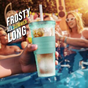 Galvanox-Freezable-Iced-Coffee-Cup-with-Lid-and-Straw-Green-20oz-FI20G2-2