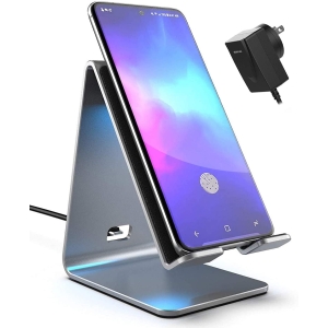 Galvanox Wireless Qi Fast Charging Stand with Wall Adapter