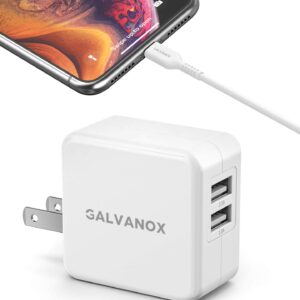 Lightning-to-USB-Charging-Cable-Plus-Dual-USB-Port-Wall-Plug-17W-5ft-Cable-White-Galvanox-2
