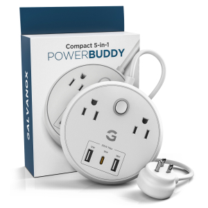 Type C Charger Power Strip Charging Station (3 USB Ports/2 Outlets) 5ft Desktop Extension Cord