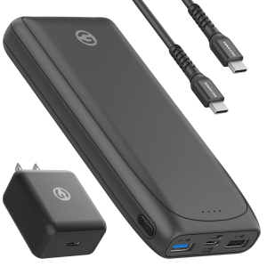 USB C Power Bank - 18W PD Fast Charging Battery Pack 16000mAh (2 Input/3 Output) With: Type C to C Cable/USB-C Adapter