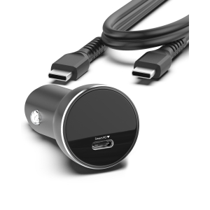 Galvanox 18W PD Car Charger with 5ft USB-C to C cable (Black)