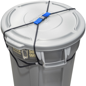 Rangland Animal-Proof Trash Can Lock - Blue (for 30-50 gallon trash cans)