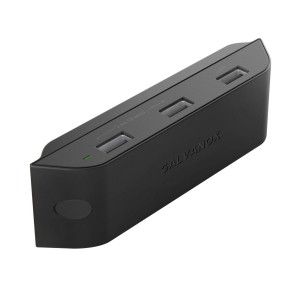 USB Multi Port Desktop Power Rail 24W with 3 USB A Ports in Black